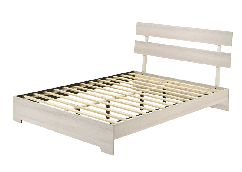 Atticus White Modern Contemporary Solid Wood And Veneers King Bed