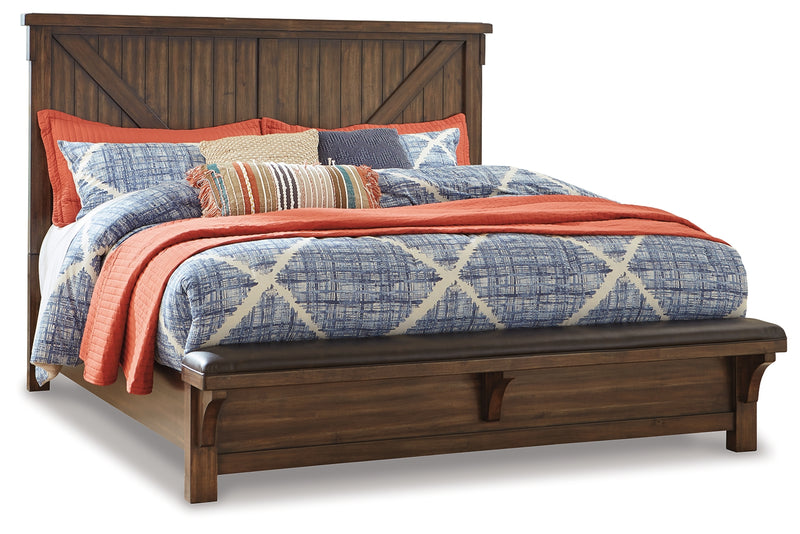 Lakeleigh Brown Panel Upholstered Bench Bedroom Set