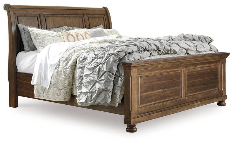 Flynnter Medium Brown Queen Sleigh Bed