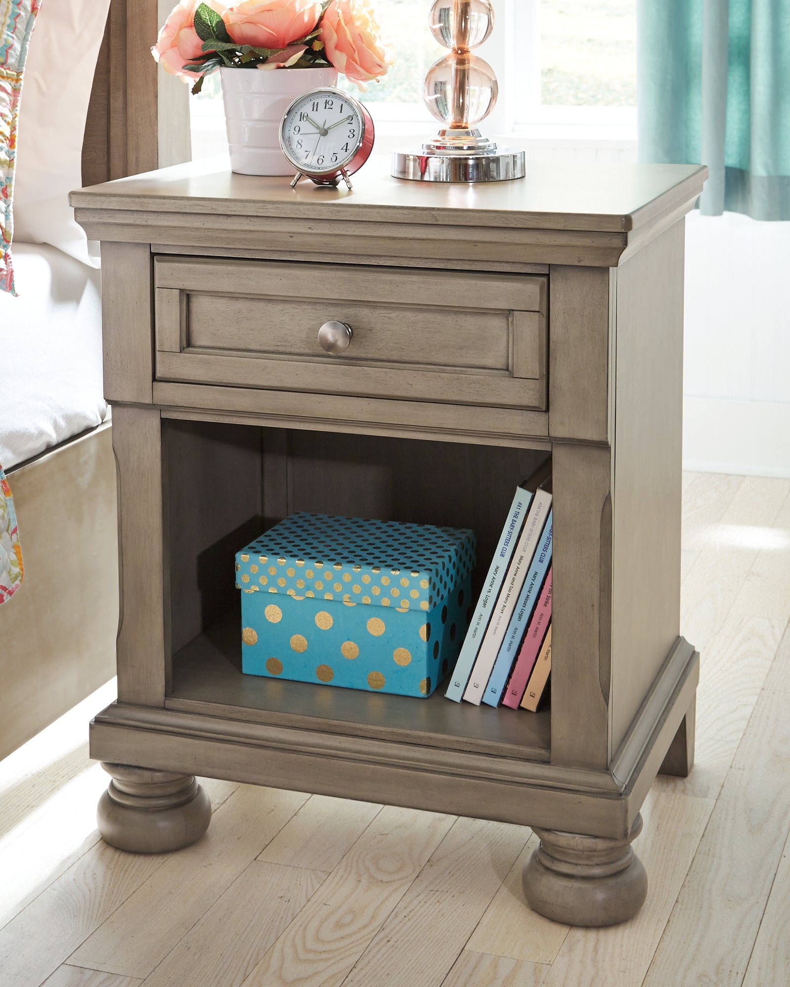 Lettner Light Gray Nightstand