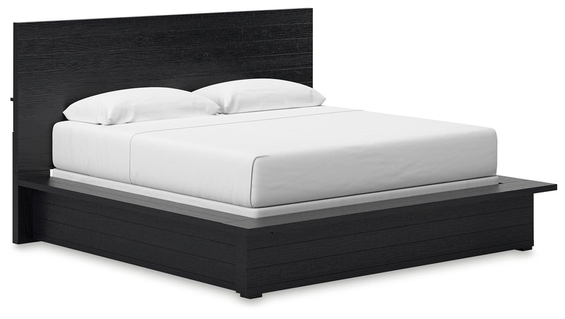 Londer Black King Panel Bed
