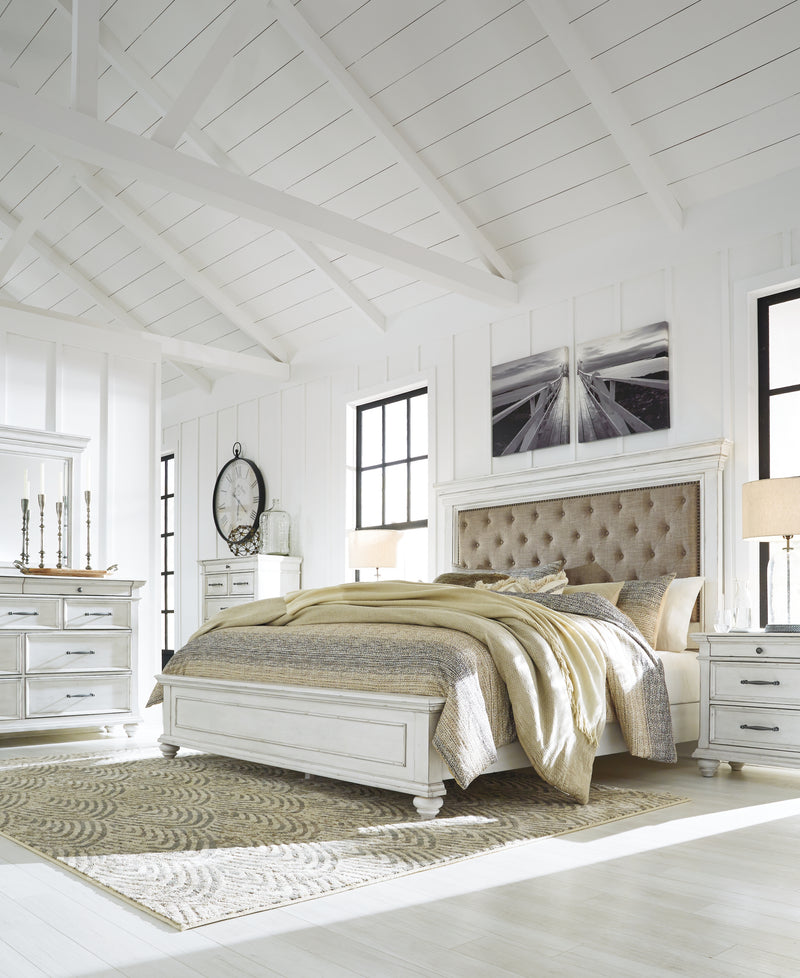 Kanwyn Whitewash Queen Panel Bed