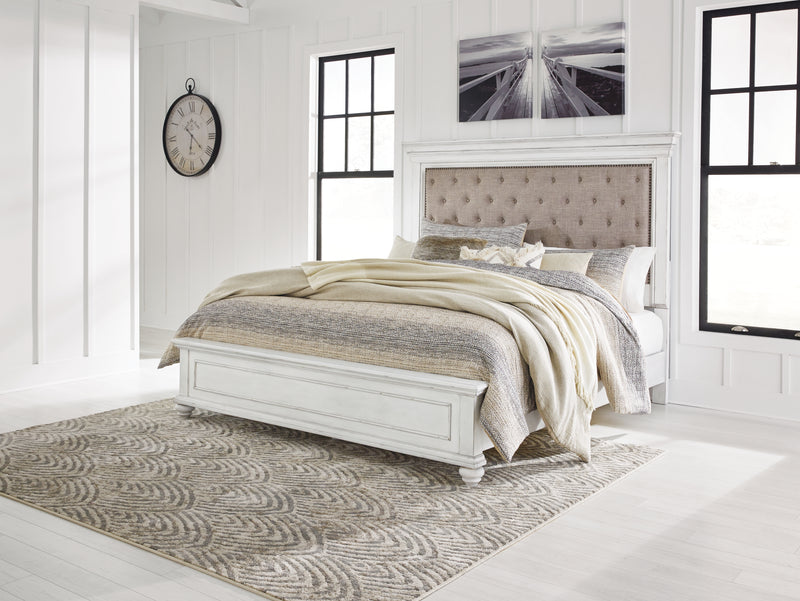 Kanwyn Whitewash Queen Panel Bed