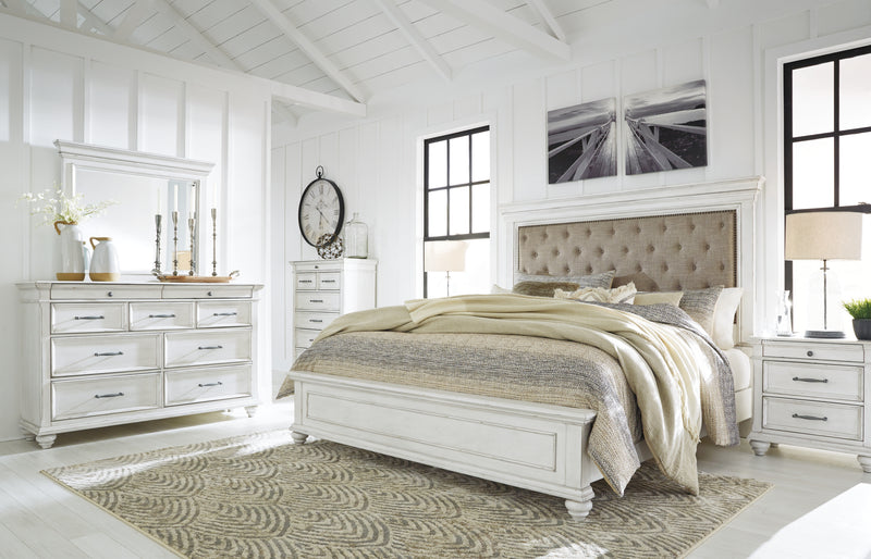 Kanwyn Whitewash Queen Panel Bed