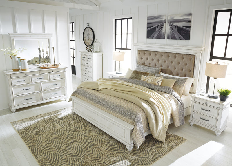 Kanwyn Whitewash Queen Panel Bed