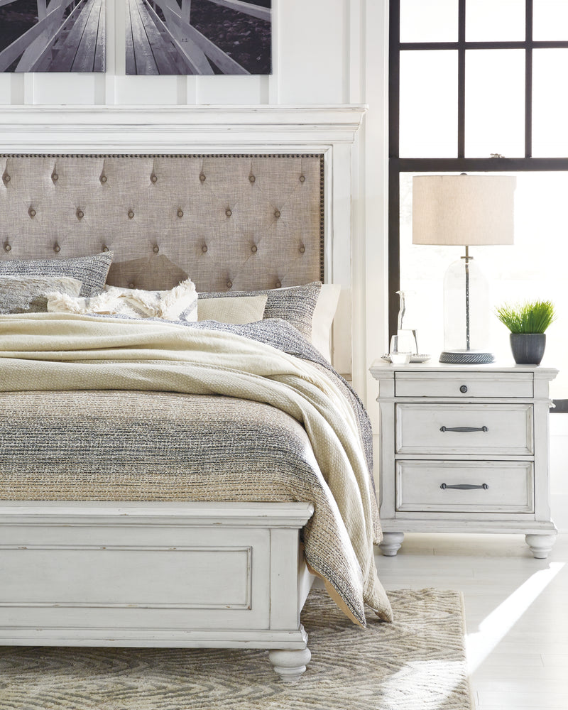 Kanwyn Whitewash Queen Panel Bed