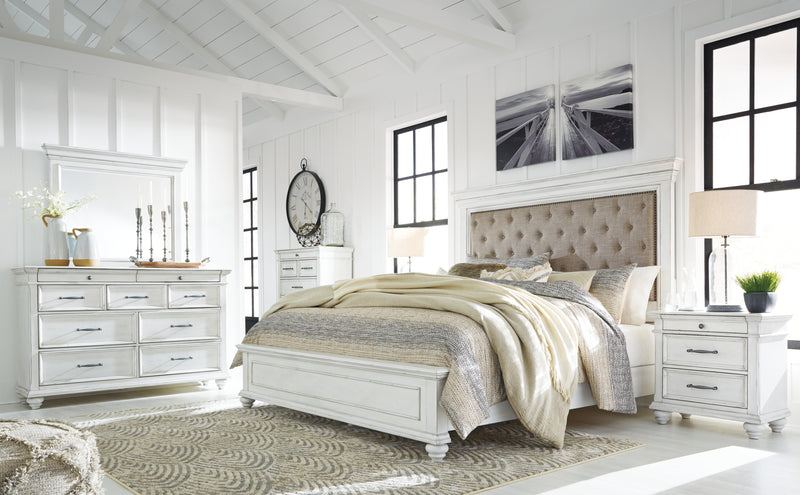 Kanwyn Whitewash Queen Panel Bed