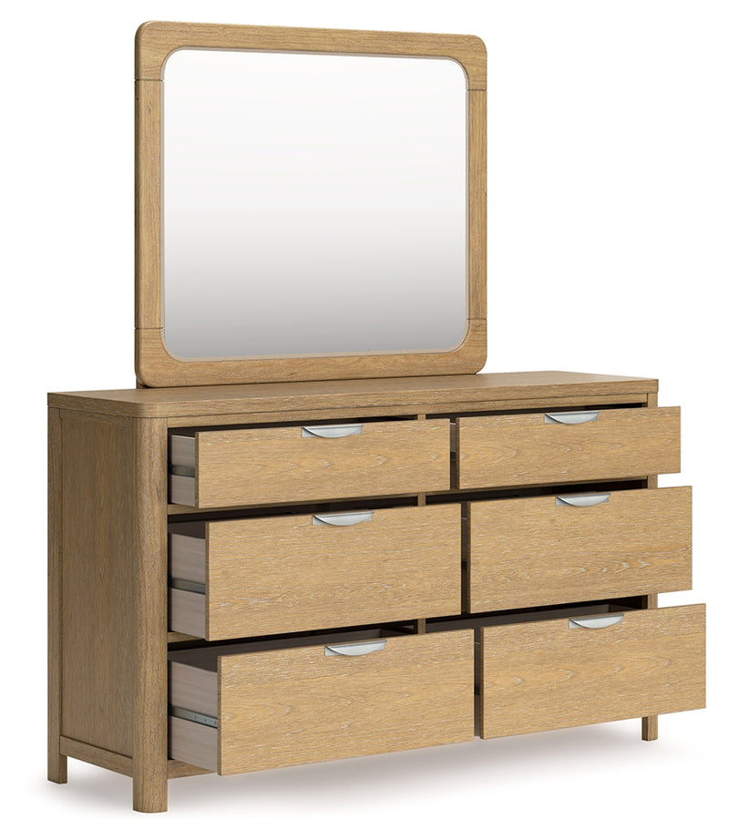 Rencott Light Brown Dresser And Mirror