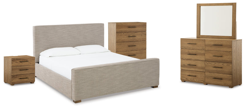 Dakmore Brown Upholstered Panel Bedroom Set