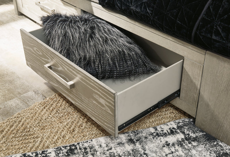 Fawnburg Gray Queen Panel Bed With Storage