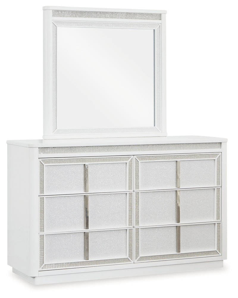 Chalanna White Dresser and Mirror