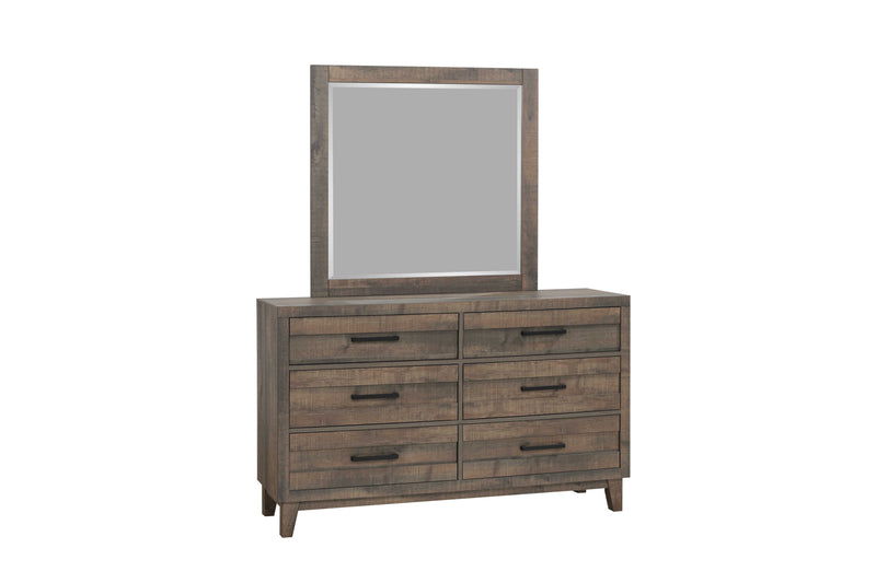 Tacoma Dresser Brown, Modern Sleek Wood, 6 Spacious Drawers