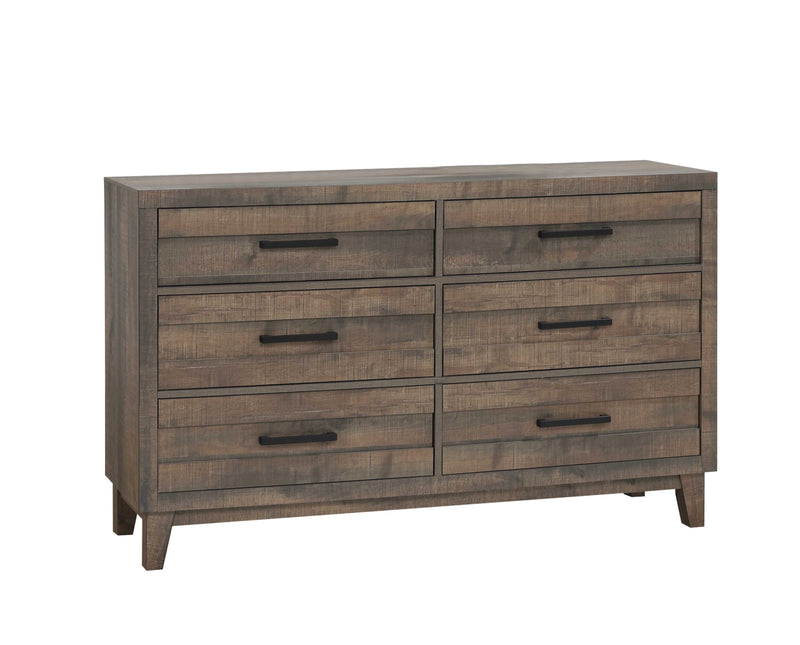 Tacoma Night Stand Rustic Brown, Contemporary Wood Veneers And Solid, Plank Metal 2 Drawers