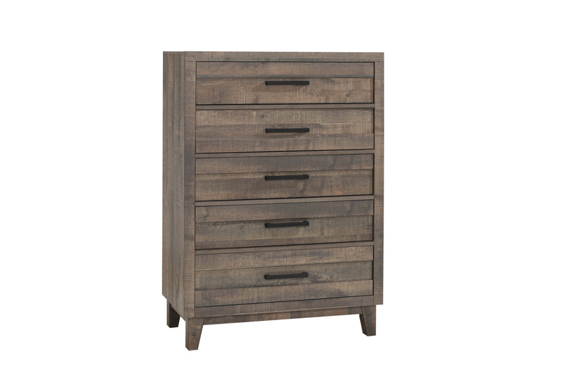Tacoma Rustic Brown Finish Modern Strong Wood And Veneers Twin Panel Bed
