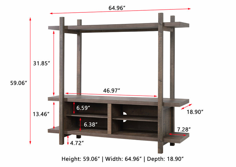 Tacoma Dresser Brown, Modern Sleek Wood, 6 Spacious Drawers