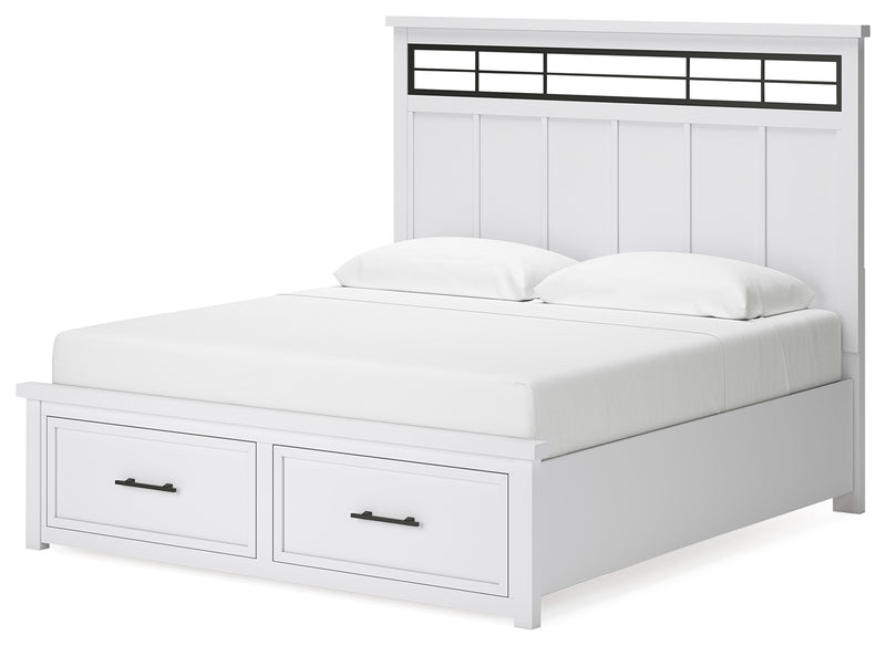 Ashbryn White/natural King Panel Storage Bed