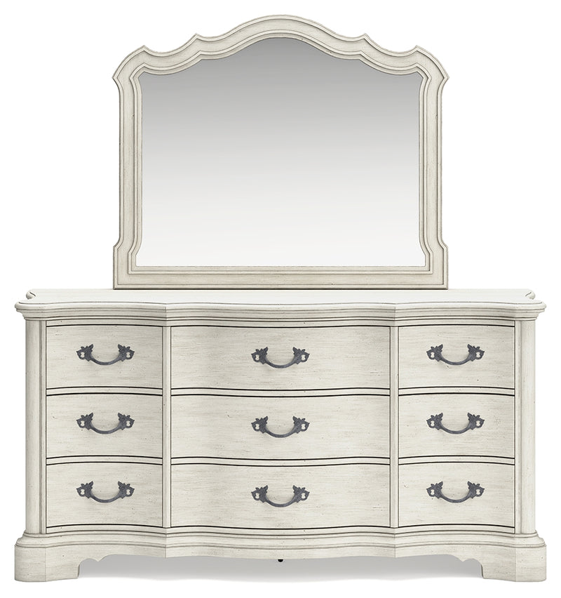 Arlendyne Antique White Dresser And Mirror