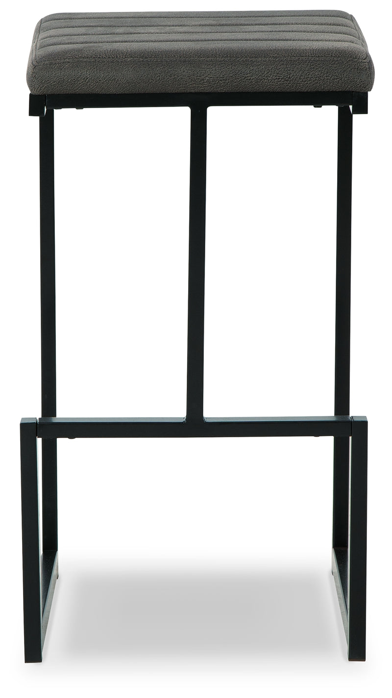 Strumford Gray Black Bar Height Stool