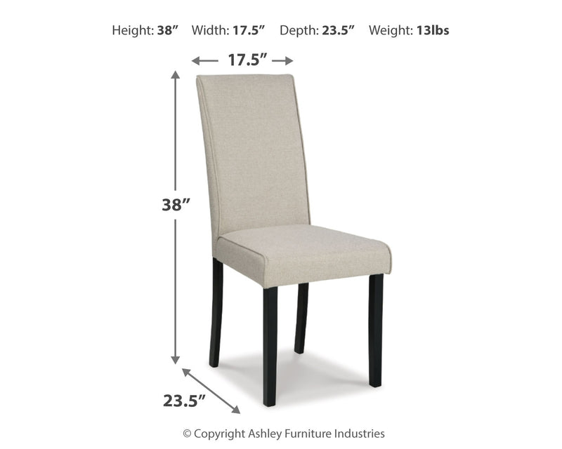 Kimonte Dark Brown/beige 2-Piece Dining Room Chair