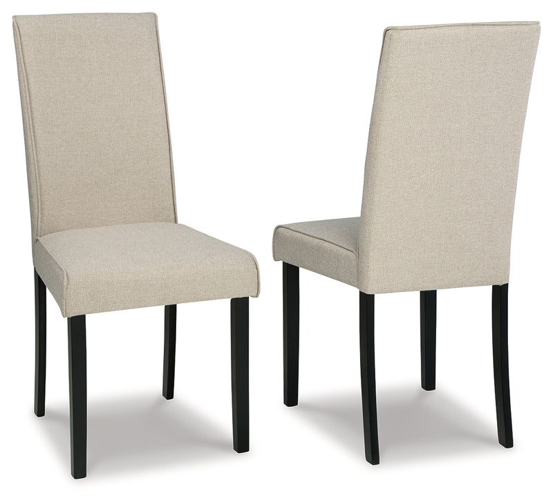 Kimonte Dark Brown/beige 2-Piece Dining Room Chair