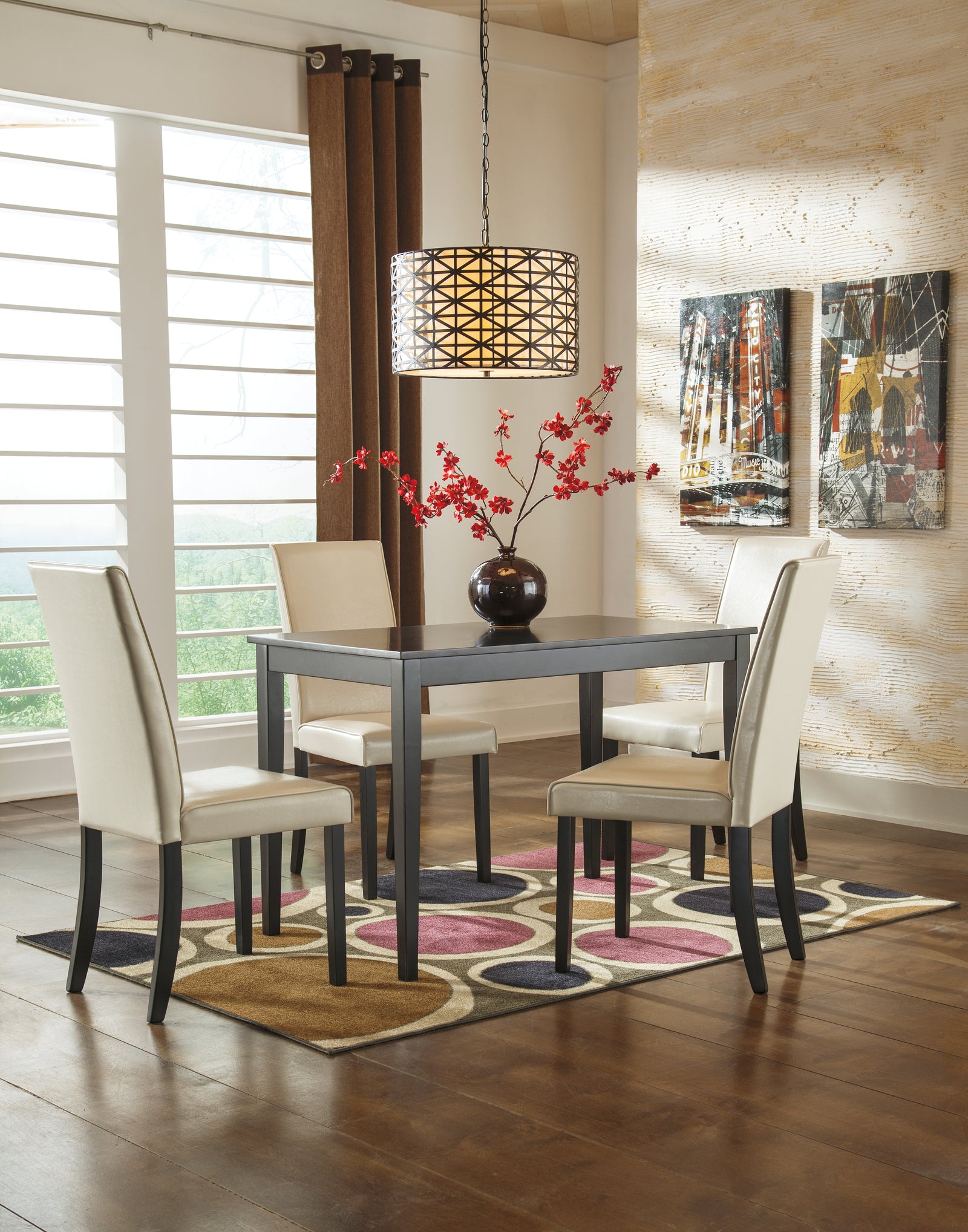 Kimonte Ivory Dining Table And 4 Chairs