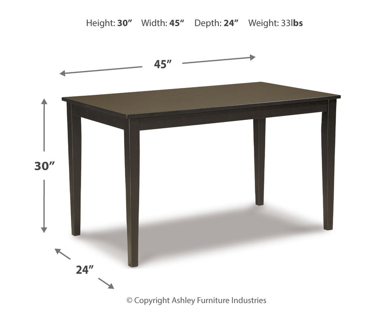 Kimonte Dark Brown Rectangular Dining Room Set