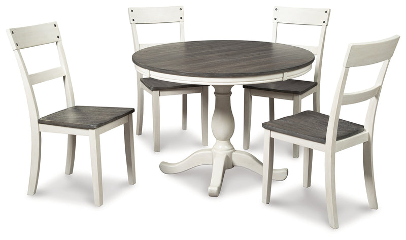 Nelling Two-Tone Circle Dining Room Set