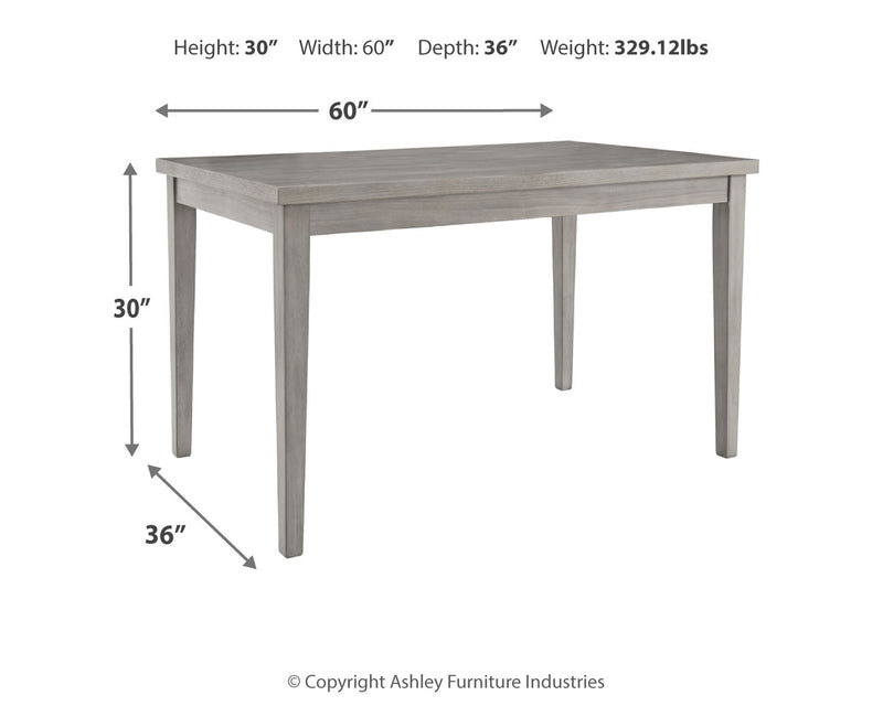 Parellen Gray Rectangular Dining Room Set