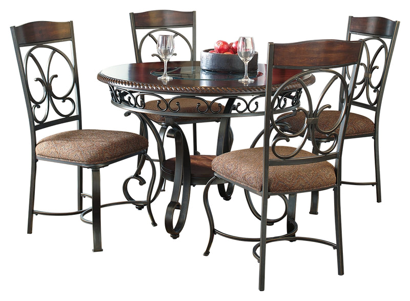 Glambrey Brown Circle Dining Room Set