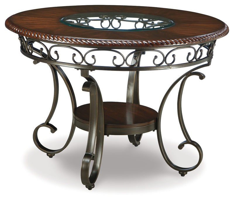 Glambrey Brown Circle Dining Room Set