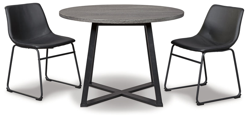 Centiar Black Dining Table And 2 Chairs