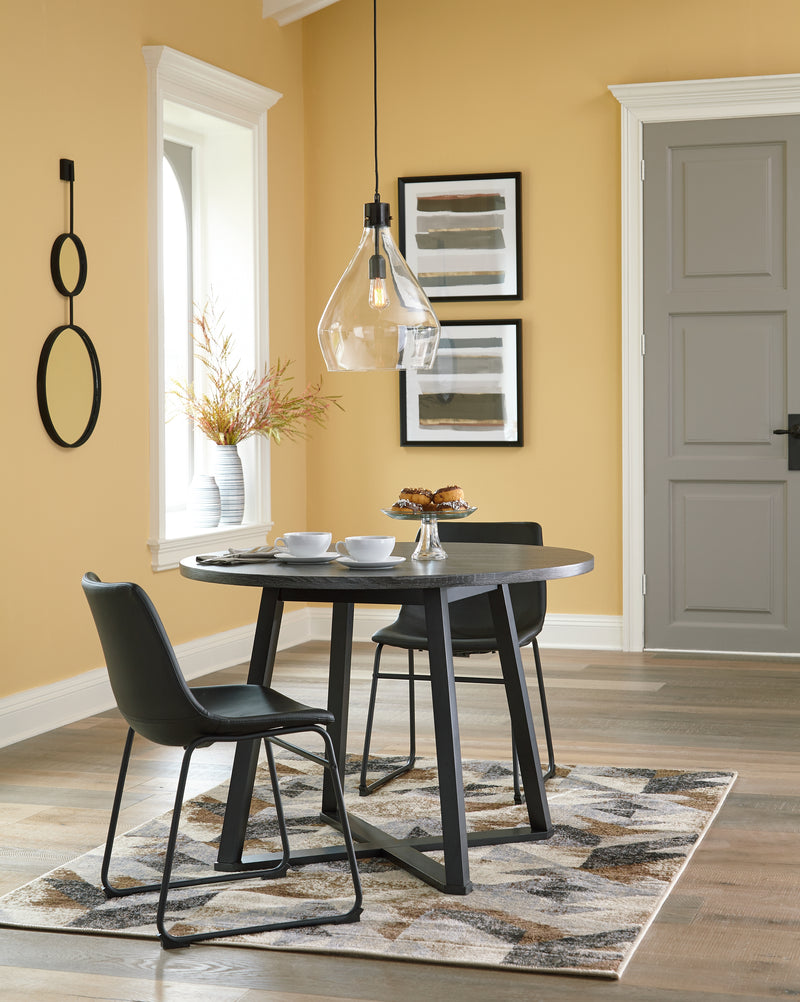 Centiar Black Dining Table And 2 Chairs