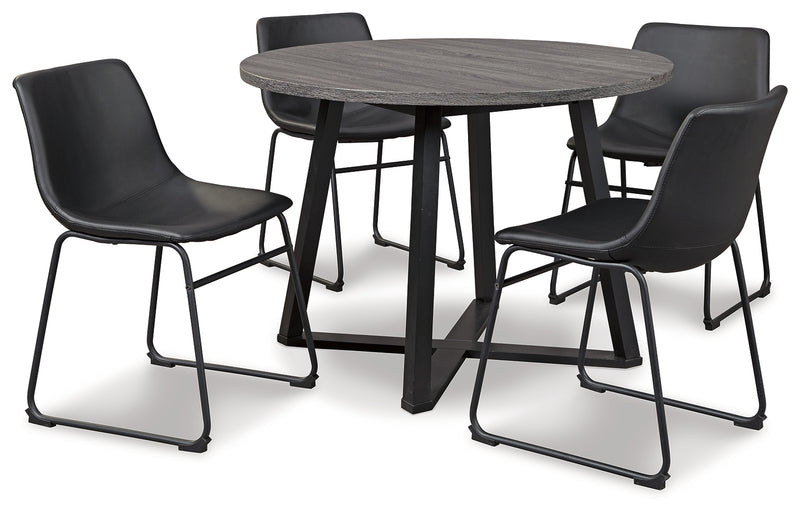 Centiar Black Dining Table And 4 Chairs