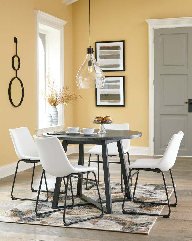 Centiar White Dining Table And 4 Chairs