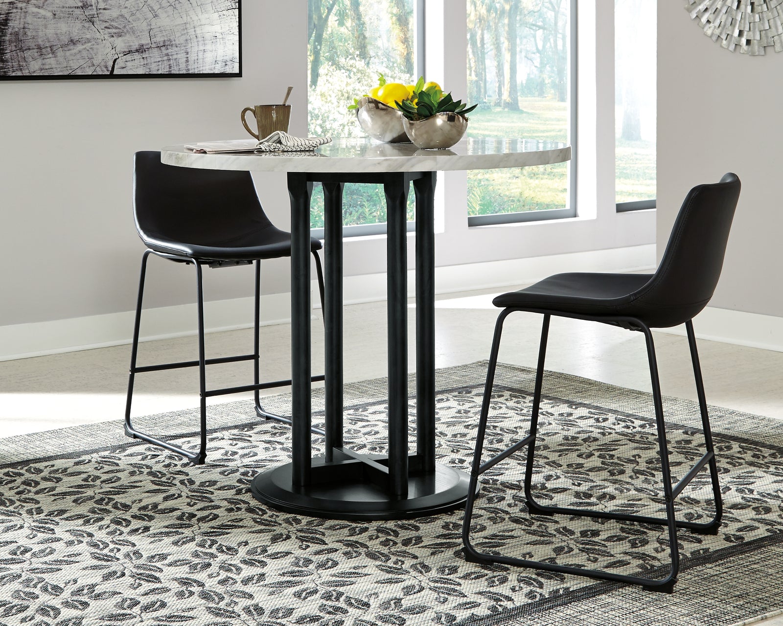 Centiar Two-tone Counter Height Dining Table And 2 Barstools