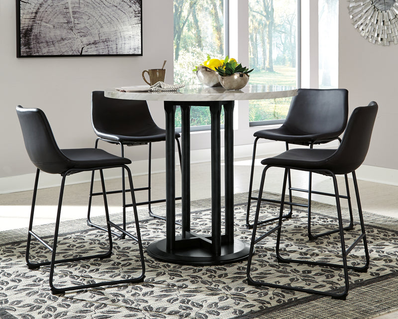 Centiar Two-Tone Counter Height Dining Table And 4 Barstools