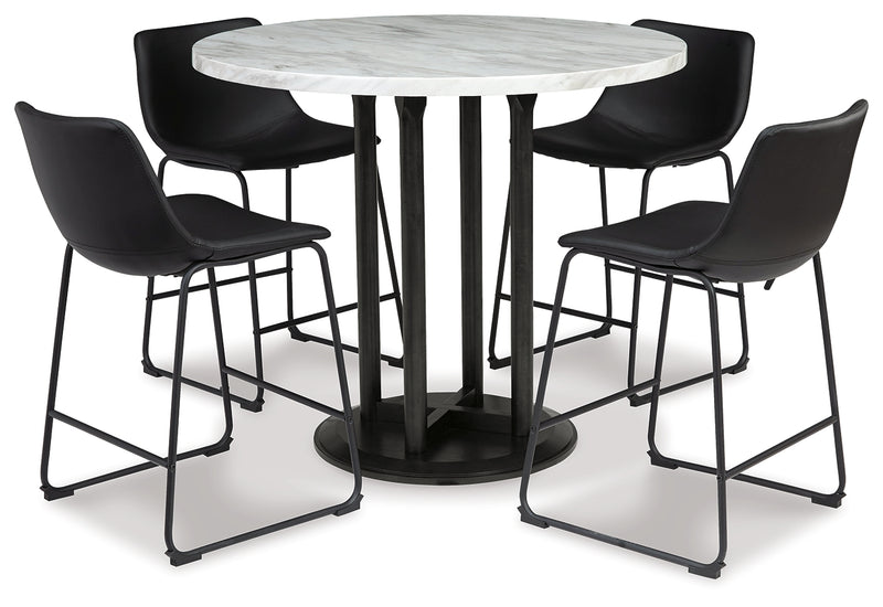 Centiar Two-Tone Counter Height Dining Table And 4 Barstools