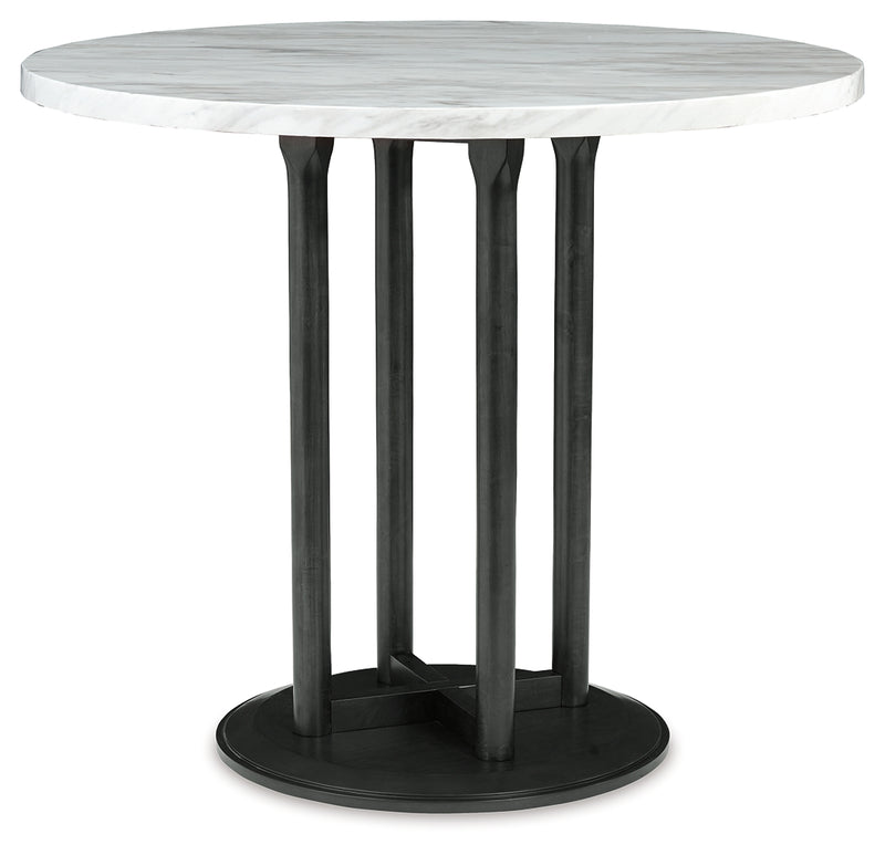 Centiar Two-Tone Counter Height Dining Table And 4 Barstools