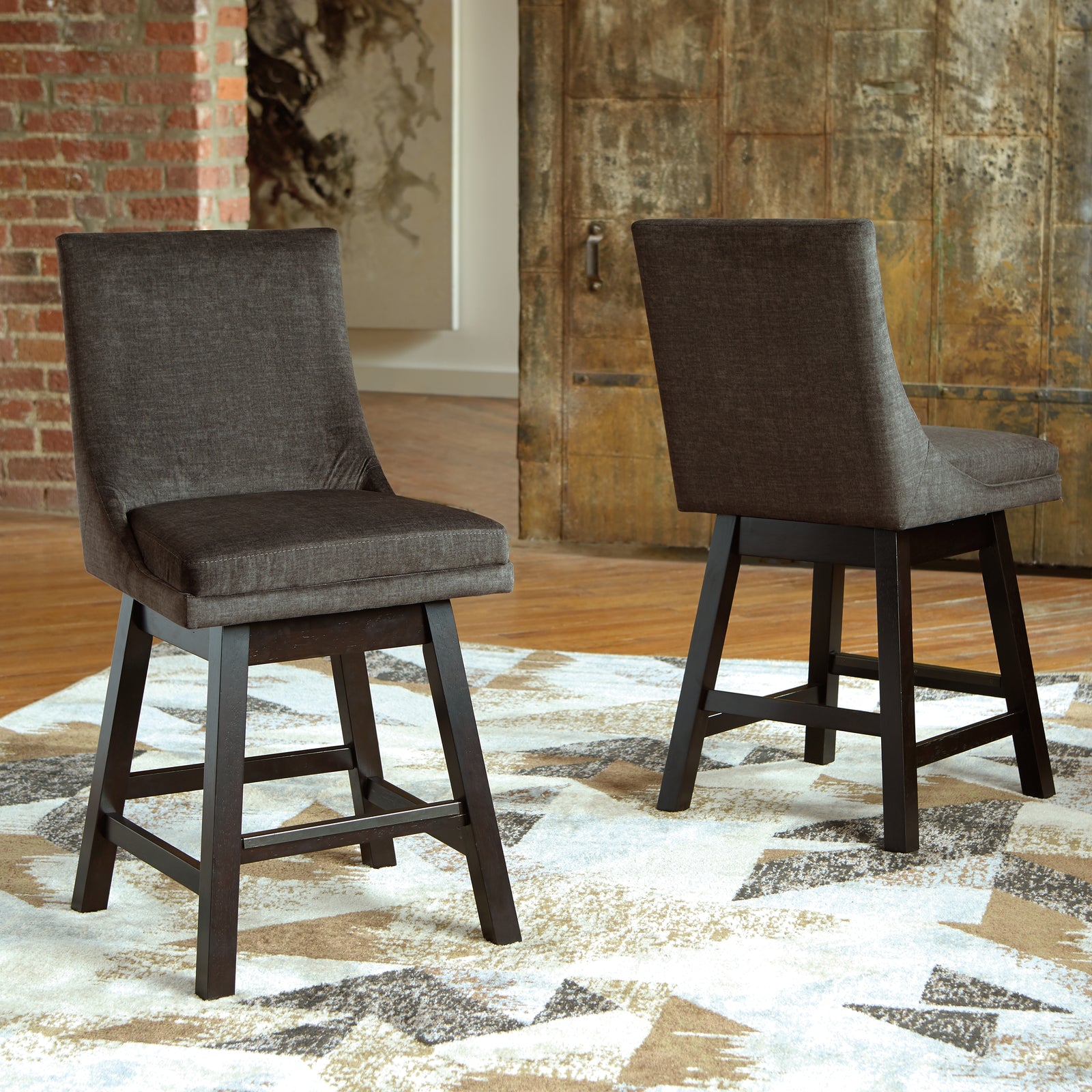 Tallenger Dark Gray 2-Piece Bar Stool