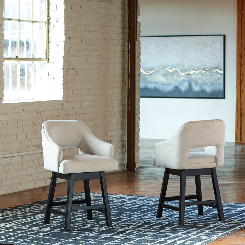 Tallenger Linen Brown 2-Piece Bar Stool