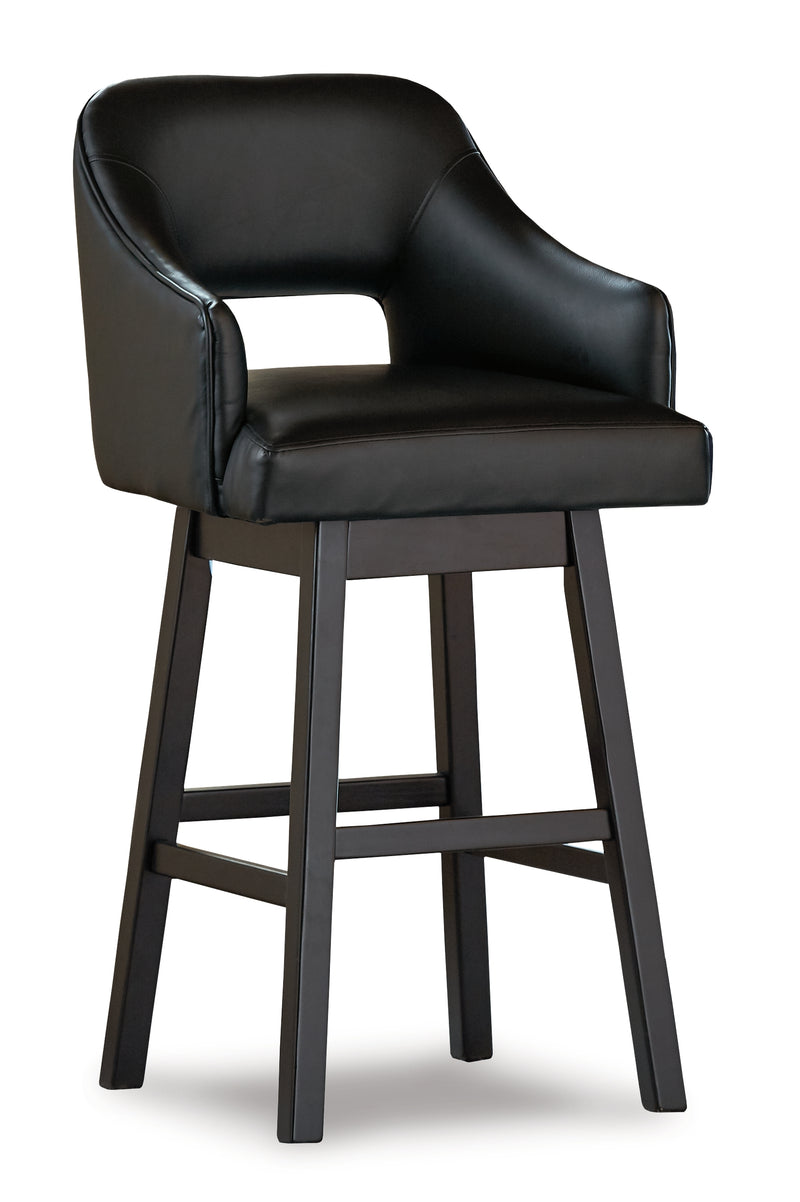 Tallenger Black Dark Brown 2-Piece Bar Stool