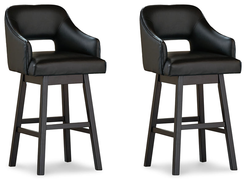 Tallenger Black Dark Brown 2-Piece Bar Stool