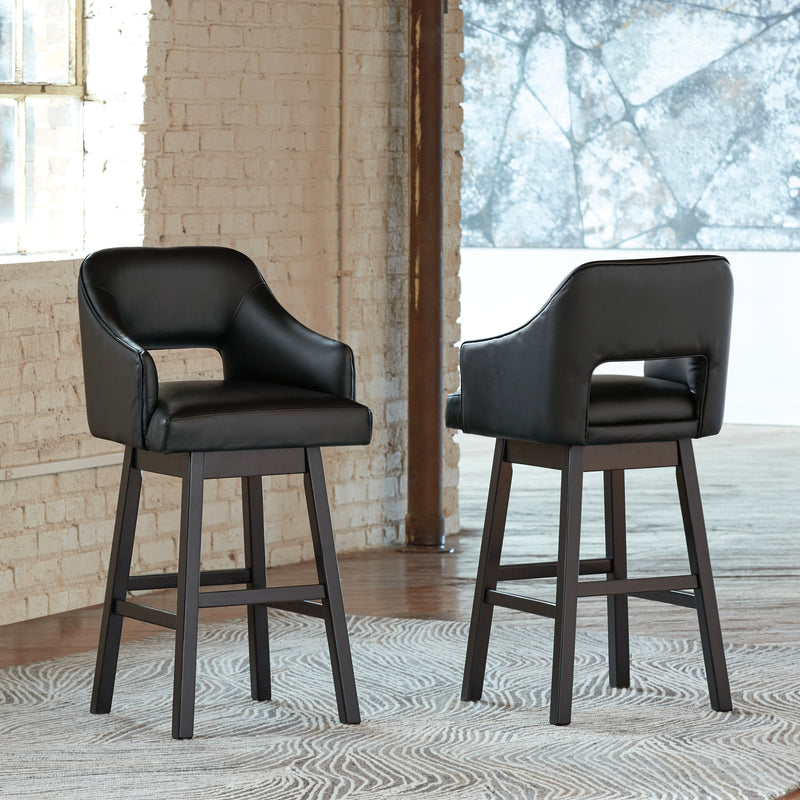 Tallenger Black Dark Brown 2-Piece Bar Stool