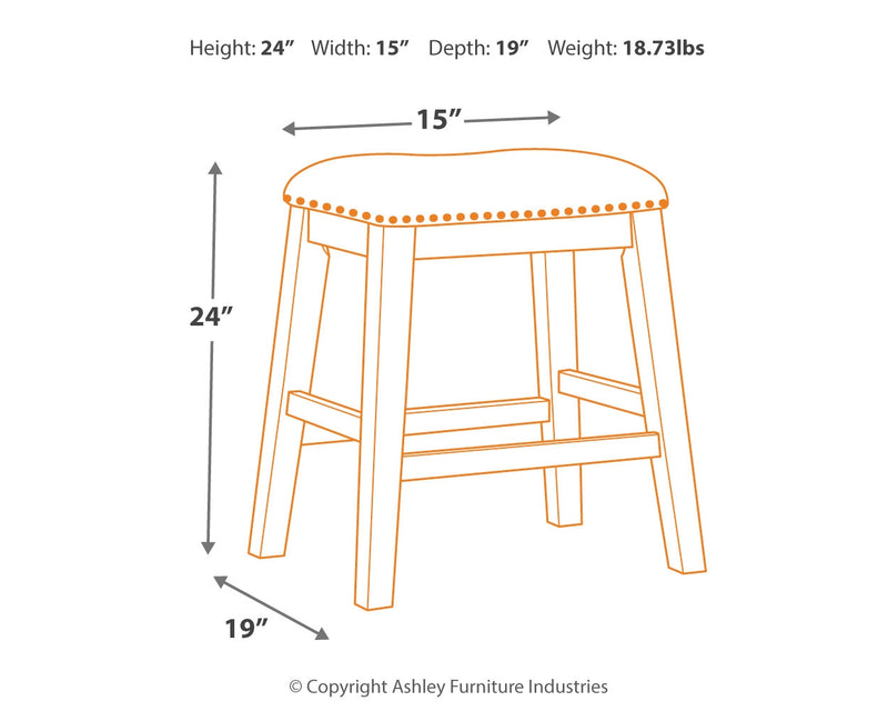 Caitbrook Gray Counter Height Upholstered Bar Stool