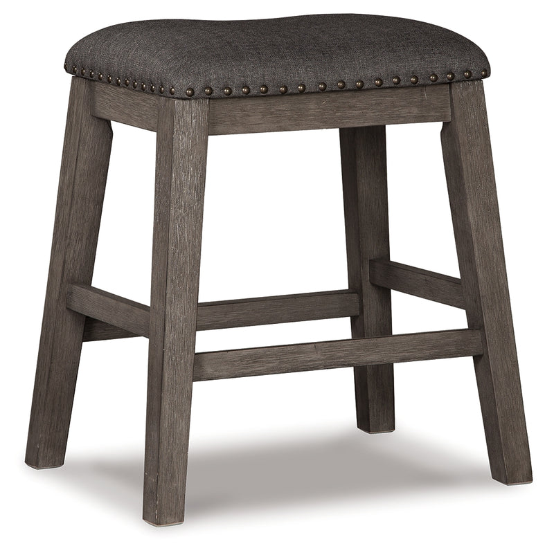 Caitbrook Gray Counter Height Upholstered Bar Stool