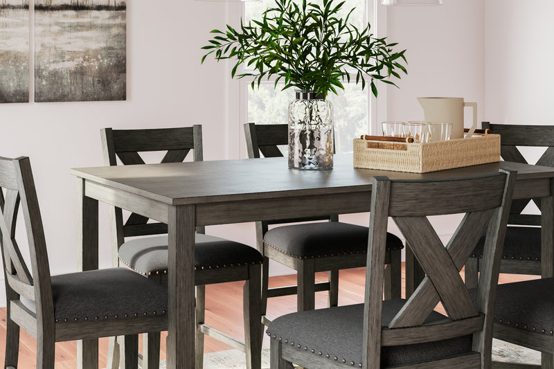 Caitbrook Gray Counter Height Dining Table And Bar Stools (Set of 7)