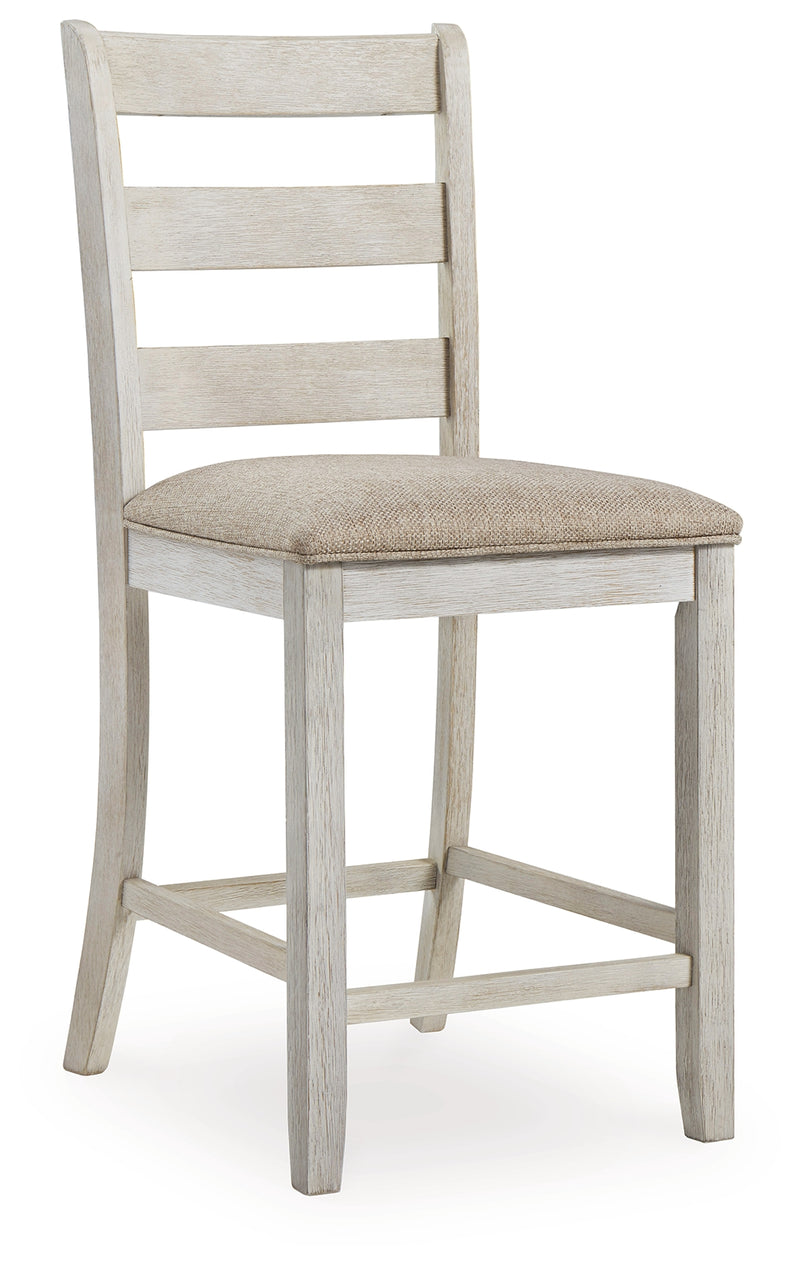 Skempton White Light Brown Counter Height Bar Stool