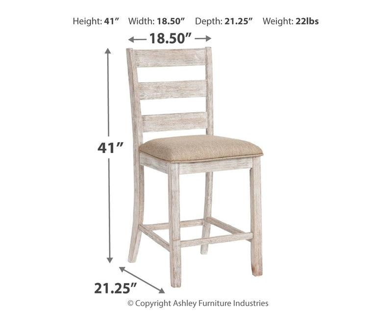 Skempton White Light Brown Counter Height Bar Stool