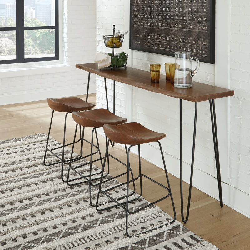 Wilinruck Brown Black Counter Height Dining Table And 3 Barstools