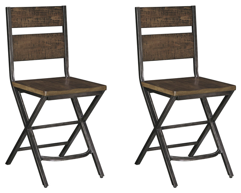 Kavara Medium Brown 2-Piece Bar Stool